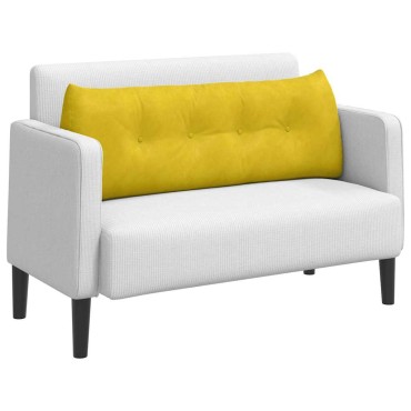 vidaXL Μαξιλάρι Πλάτης Κίτρινο 140 x 24 x 50 εκ Βελούδο