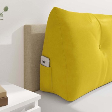 vidaXL Μαξιλάρι Πλάτης Κίτρινο 140 x 24 x 50 εκ Βελούδο