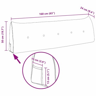 vidaXL Μαξιλάρι Πλάτης Απαλό Κίτρινο 160 x 24 x 50 εκ ύφασμα