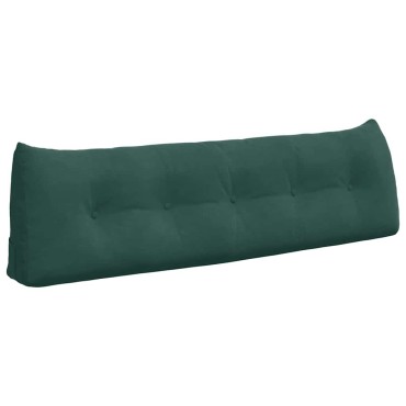 vidaXL Μαξιλάρι Πλάτης Σκούρο Πράσινο 160 x 24 x 50 εκ Βελούδο