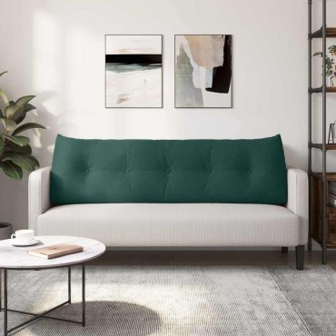 vidaXL Μαξιλάρι Πλάτης Σκούρο Πράσινο 160 x 24 x 50 εκ Βελούδο