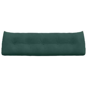 vidaXL Μαξιλάρι Πλάτης Σκούρο Πράσινο 160 x 24 x 50 εκ Βελούδο