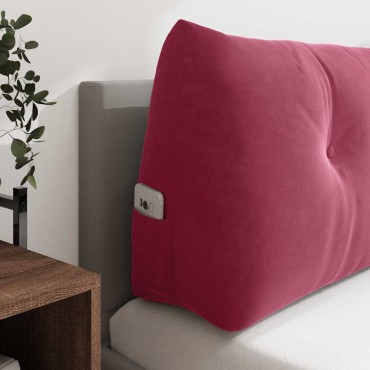 vidaXL Μαξιλάρι Πλάτης Κόκκινο 160 x 24 x 50 εκ Βελούδο