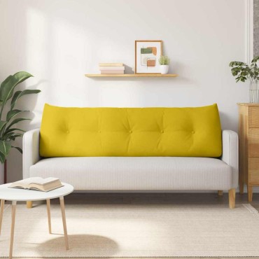 vidaXL Μαξιλάρι Πλάτης Κίτρινο 160 x 24 x 50 εκ Βελούδο