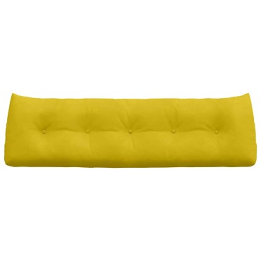 vidaXL Μαξιλάρι Πλάτης Κίτρινο 160 x 24 x 50 εκ Βελούδο