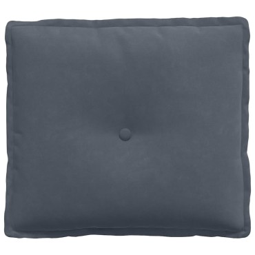 vidaXL Μαξιλάρι Πλάτης Σκούρο Γκρι 50 x 45 εκ. Υφασμάτινο Κορντουρά
