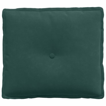 vidaXL Μαξιλάρι Πλάτης Σκούρο Πράσινο 50 x 45 εκ. Υφασμάτινο Κορντουρά