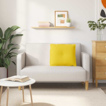 vidaXL Μαξιλάρι Πλάτης Απαλό Κίτρινο 60 x 19 x 50 εκ ύφασμα