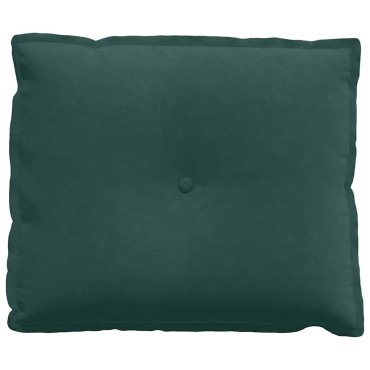 vidaXL Μαξιλάρι Πλάτης Σκούρο Πράσινο 60 x 50 cm Υφασμάτινο Κορντουρά