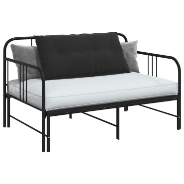 vidaXL Μαξιλάρι Πλάτης Μαύρο 100 x 50 cm Υφασμάτινο Κορντουρά