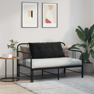 vidaXL Μαξιλάρι Πλάτης Μαύρο 100 x 50 cm Υφασμάτινο Κορντουρά