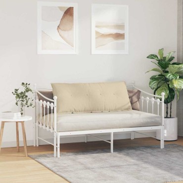 vidaXL Μαξιλάρι Πλάτης Κρεμ 120 x 19 x 50 εκ ύφασμα