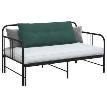 vidaXL Μαξιλάρι Πλάτης Σκούρο Πράσινο 120 x 50 cm Υφασμάτινο Κορντουρά