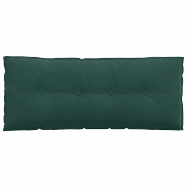 vidaXL Μαξιλάρι Πλάτης Σκούρο Πράσινο 120 x 50 cm Υφασμάτινο Κορντουρά