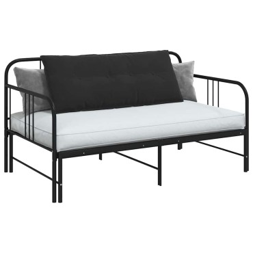vidaXL Μαξιλάρι Πλάτης Μαύρο 120 x 50 cm Υφασμάτινο Κορντουρά