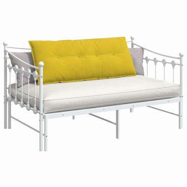 vidaXL Μαξιλάρι Πλάτης Κίτρινο 120 x 50 cm Υφασμάτινο Κορντουρά