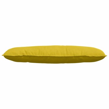 vidaXL Μαξιλάρι Πλάτης Κίτρινο 120 x 50 cm Υφασμάτινο Κορντουρά