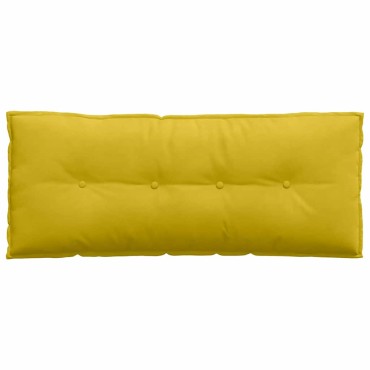 vidaXL Μαξιλάρι Πλάτης Κίτρινο 120 x 50 cm Υφασμάτινο Κορντουρά