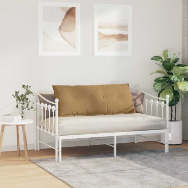 vidaXL Μαξιλάρι Πλάτης Καφέ 120 x 50 cm Υφασμάτινο Κορντουρά
