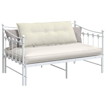 vidaXL Μαξιλάρι Πλάτης Κρεμ 120 x 50 cm Υφασμάτινο Κορντουρά