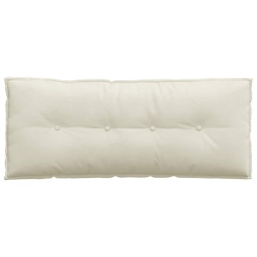 vidaXL Μαξιλάρι Πλάτης Κρεμ 120 x 50 cm Υφασμάτινο Κορντουρά