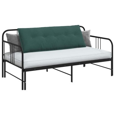 vidaXL Μαξιλάρι Πλάτης Σκούρο Πράσινο 140 x 50 cm Υφασμάτινο Κορντουρά