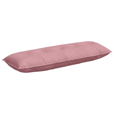 vidaXL Μαξιλάρι Πλάτης Ροζ 140 x 50 cm Υφασμάτινο Κορντουρά