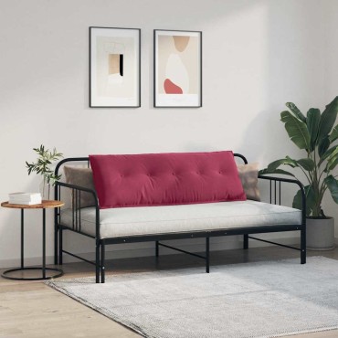 vidaXL Μαξιλάρι Πλάτης Κόκκινο 140 x 50 cm Υφασμάτινο Κορντουρά