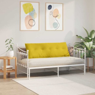 vidaXL Μαξιλάρι Πλάτης Κίτρινο 140 x 50 cm Υφασμάτινο Κορντουρά