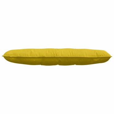vidaXL Μαξιλάρι Πλάτης Κίτρινο 140 x 50 cm Υφασμάτινο Κορντουρά