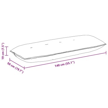 vidaXL Μαξιλάρι Πλάτης Καφέ 140 x 50 cm Υφασμάτινο Κορντουρά