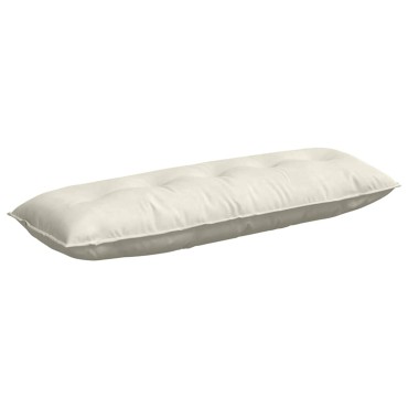 vidaXL Μαξιλάρι Πλάτης Κρεμ 140 x 50 cm Υφασμάτινο Κορντουρά