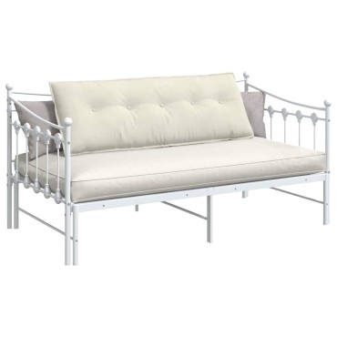 vidaXL Μαξιλάρι Πλάτης Κρεμ 140 x 50 cm Υφασμάτινο Κορντουρά