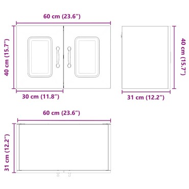 vidaXL Πάνελ πλυντηρίου πιάτων Kalmar Γκρίζο Σονομα 60x31x40 εκ