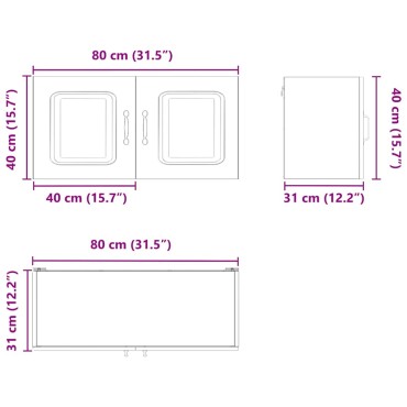 vidaXL Πάνελ πλυντηρίου πιάτων Kalmar Παλιό ξύλο 80x31x40 εκ