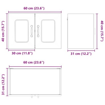 vidaXL Πάνελ πλυντηρίου πιάτων Kalmar Μαύρο 60x31x40 εκ