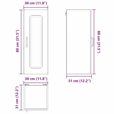 vidaXL Πάνελ πλυντηρίου πιάτων Kalmar Καφέ δρυς 30x31x80cm