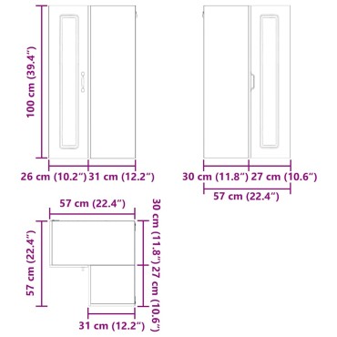 vidaXL Πάνελ πλυντηρίου πιάτων Kalmar Καπνιστό Δρύς 57x57x100cm