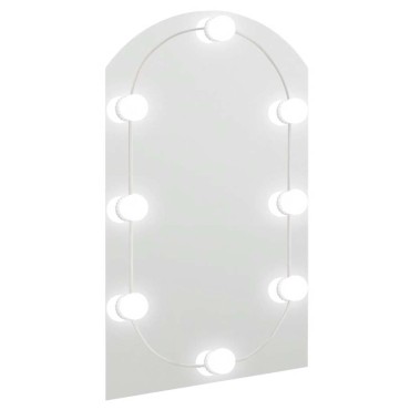 vidaXL Καθρέφτης με Φώτα LED 60x40 εκ. Γυαλί Οβάλ