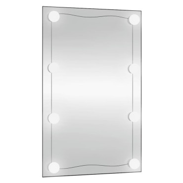 vidaXL Καθρέφτης Τοίχου με LED Ορθογώνιος 50x80 εκ. Γυάλινος