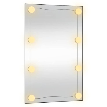 vidaXL Καθρέφτης Τοίχου με LED Ορθογώνιος 50x80 εκ. Γυάλινος