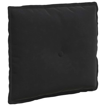 vidaXL Μαξιλάρι Πλάτης Μαύρο 50 x 45 εκ. Υφασμάτινο Κορντουρά