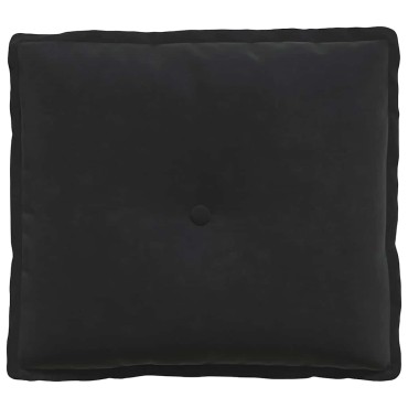 vidaXL Μαξιλάρι Πλάτης Μαύρο 50 x 45 εκ. Υφασμάτινο Κορντουρά