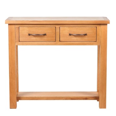 vidaXL Τραπέζι Κονσόλα με 2 Συρτάρια 83x30x73cm Μασίφ Ξύλο Δρυός 1 τεμ.