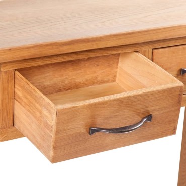vidaXL Τραπέζι Κονσόλα με 2 Συρτάρια 83x30x73cm Μασίφ Ξύλο Δρυός 1 τεμ.