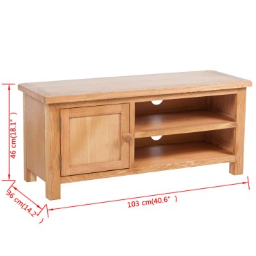 vidaXL Έπιπλο Τηλεόρασης 103x36x46cm από Μασίφ Ξύλο Δρυός