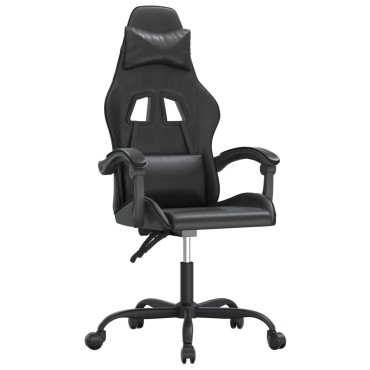vidaXL Καρέκλα Gaming Μαύρη από Συνθετικό Δέρμα 57,5x59,5x(121-131)cm 1 τεμ.