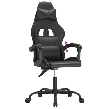 vidaXL Καρέκλα Gaming Μαύρη από Συνθετικό Δέρμα 57,5x59,5x(121-131)cm 1 τεμ.
