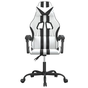 vidaXL Καρέκλα Gaming Λευκό/Μαύρο από Συνθετικό Δέρμα 57,5x59,5x(121-131)cm 1 τεμ.