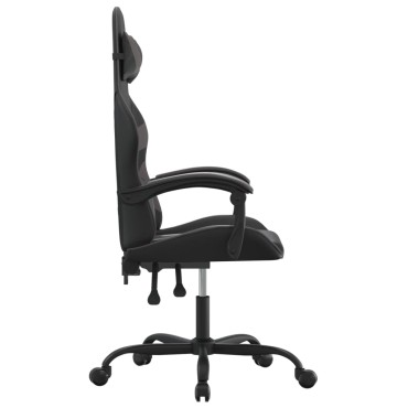 vidaXL Καρέκλα Gaming Μαύρο/Γκρι από Συνθετικό Δέρμα 57,5x59,5x(121-131)cm 1 τεμ.